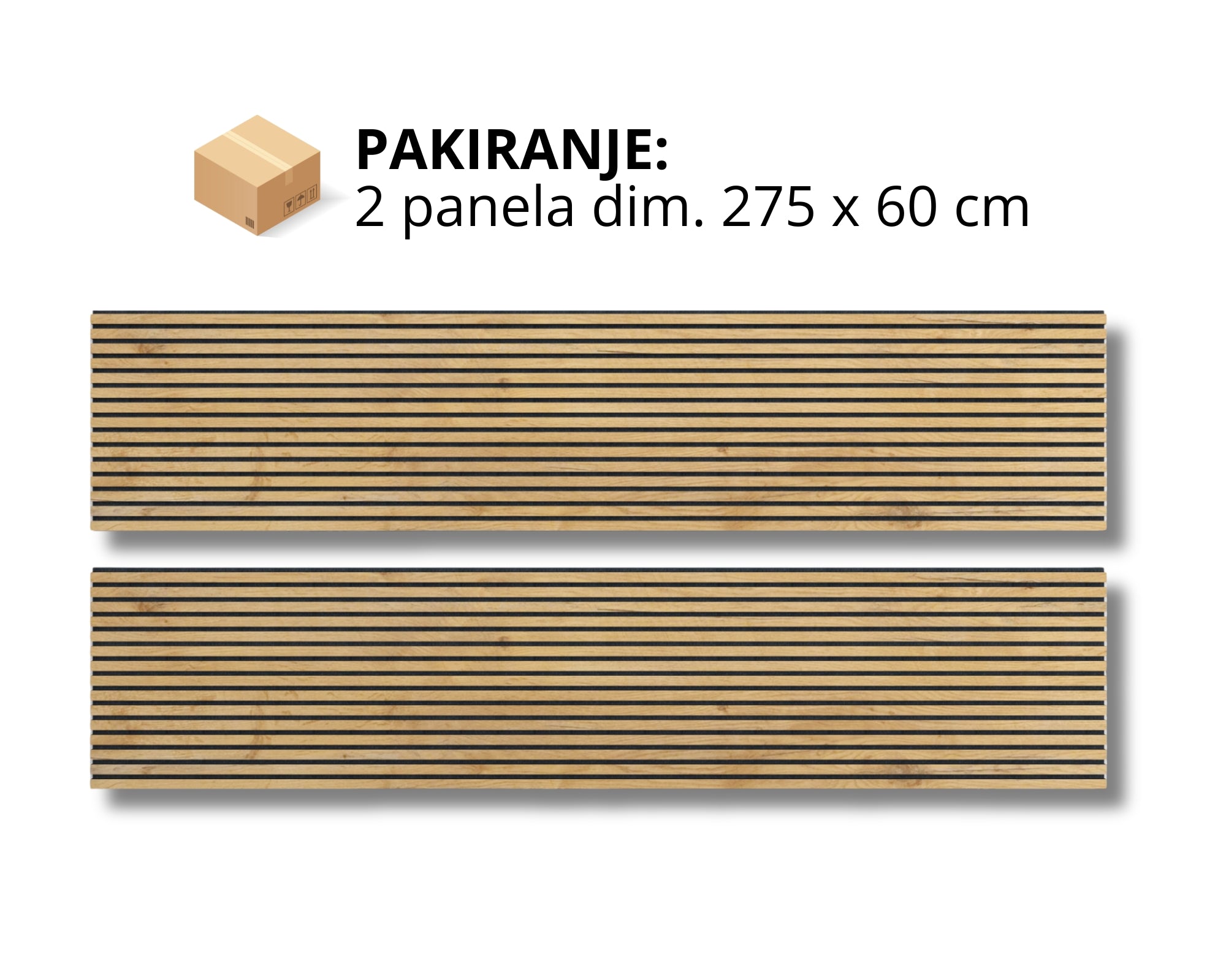 Akustični panel - 2 x 2750 x 600 mm